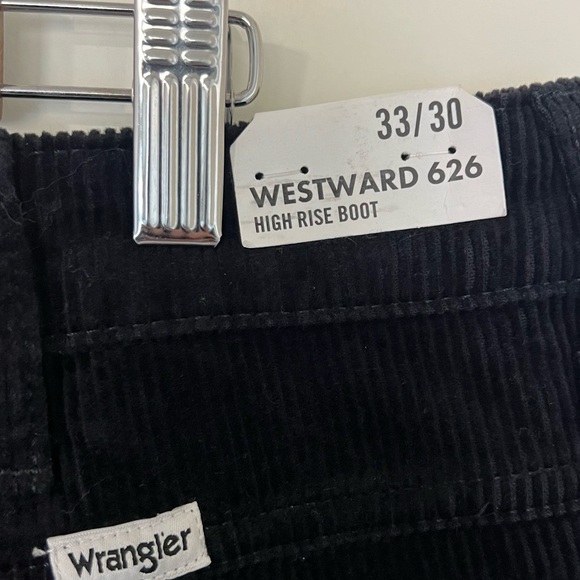 NWT Wrangler x FP Westward 626 High Rise Boot Corduroy Flare Pants Black 33/30 - Picture 11 of 15